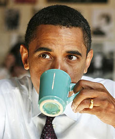 obama drinking coffee mug
