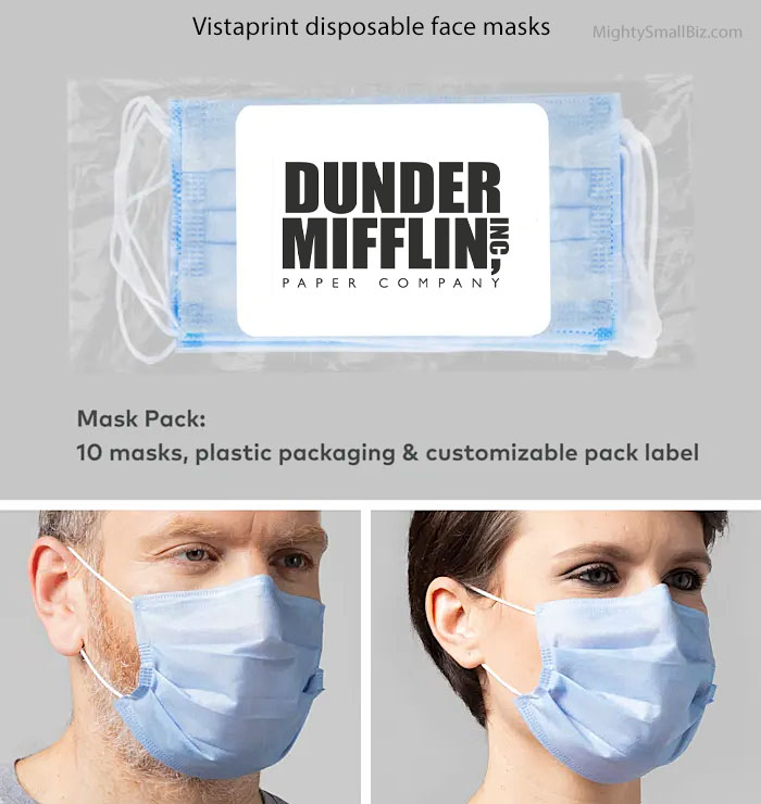 vistaprint custom logo disposable face masks