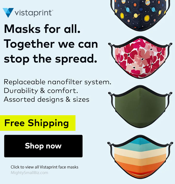 vistaprint face masks promo free shipping
