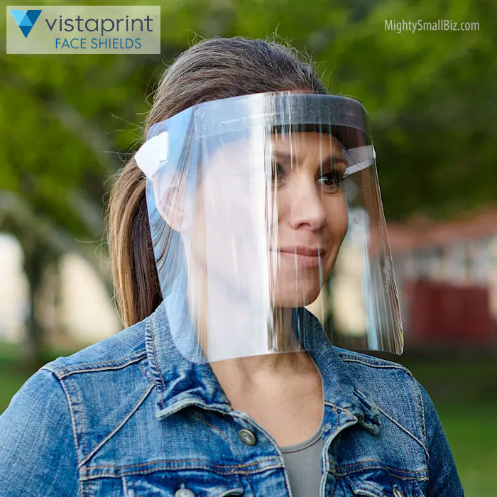 vistaprint face shields woman