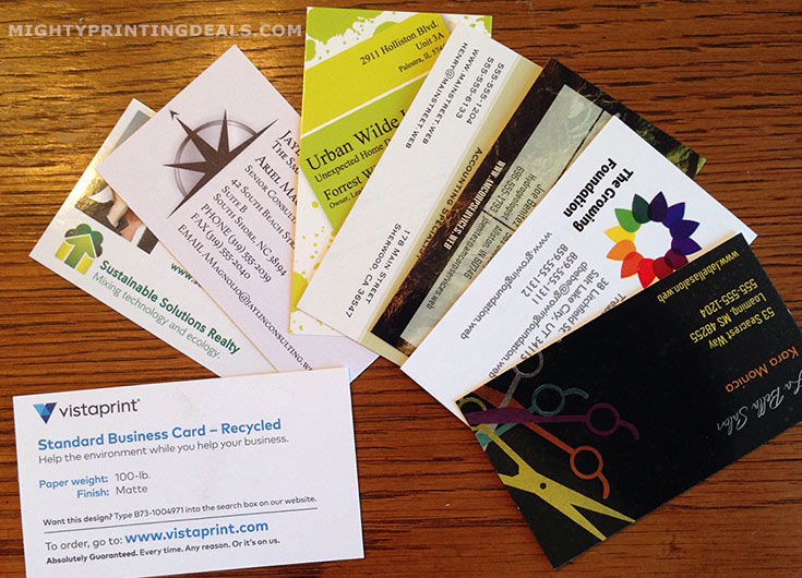 vistaprint free business card samples