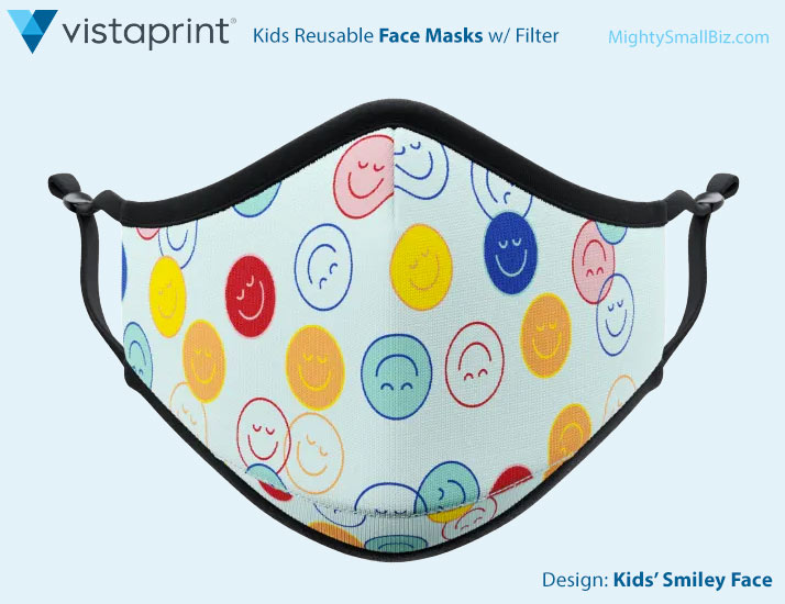 vistaprint kids face mask smiley