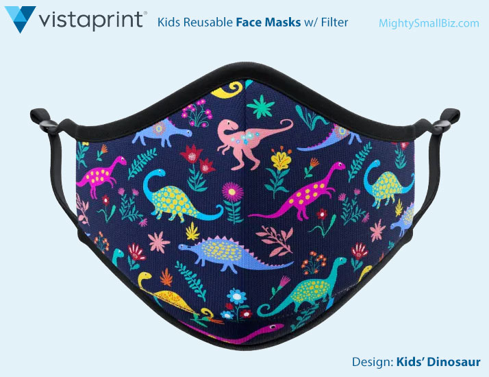 vistaprint mask kids dinosaur design